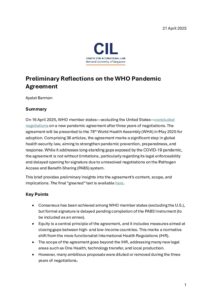 WHO Pandemic Agreement_Reflections